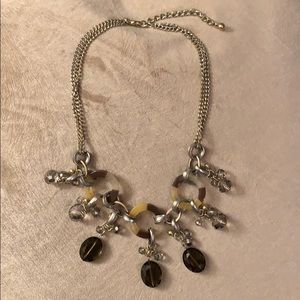 Loft silver and tortoise shell necklace
